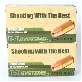 IMI Systems 9mm Luger 115 Grain Di-Cut Jacketed Hollow Point Ammunition Lot of 100