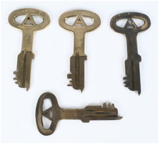A Collection of Four Folger Adam Co. Institutional Security Keys