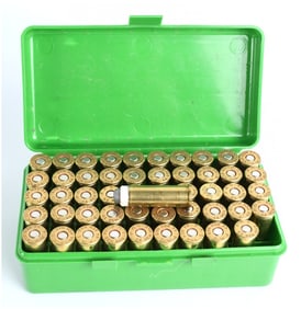 A Lot of 50 Rounds of PMC .44 Remington Magnum Sabot Ammunition in MTM Case-Gard Box