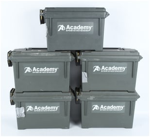 A Lot of Five Plano Molding Co. Model 1312 Academy Sports + Outdoors Ammunition Storage Containers