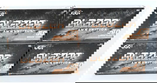 A Lot of 200 Rounds Blazer Brass 9mm Luger 124 Grain FMJ Ammunition