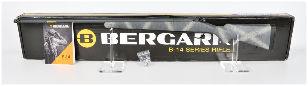 Bergara B-14 Ridge Wilderness Series Bolt-Action Rifle in .28 Nosler (26 BBL): Bergara B-14 Ridge Wilderness Series Bolt-Action Rifle, Serial Number 61-06-003050-22. This is a modern bolt-action rifle manufactured in Spain, designed for long-range hunting and precision
