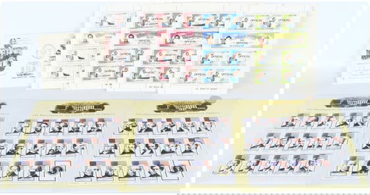 Collection of 71 Stamps: US FDC, St. Vincent 1981 Royal Wedding MNH Sheets, Liberia Presidents