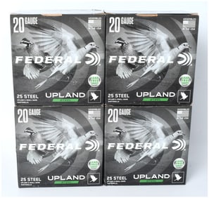 Lot of 100 Rounds Federal Upland Steel Shotshells 20 Gauge 2 3/4 inch 3/4 oz #7.5 Shot