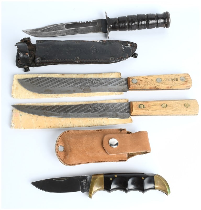 A Collection of Four Vintage Fighting and Utility Knives by Camillus, Case XX, and Kershaw (1 of 7)