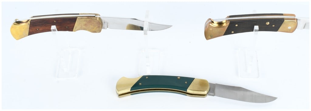 A Trio of Vintage Folding Lock-Back Knives in the Buck 110 Hunter Style (1 of 14)