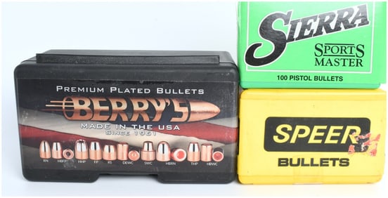 A Trio of Ammunition Components Berry's Sierra and Speer Pistol Bullet Tips