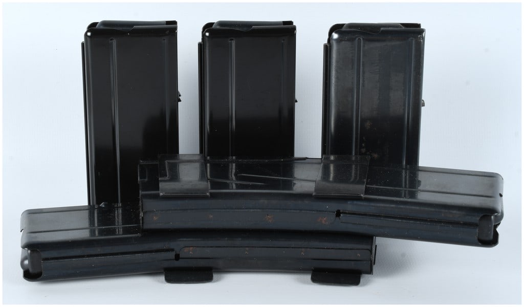 A Collection of 5 M1 Carbine .30 Cal 20-Round Rifle Magazines (1 of 3)