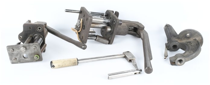 A Collection of 6 Vintage Herter's and Pacific Ammunition Reloading Press Components