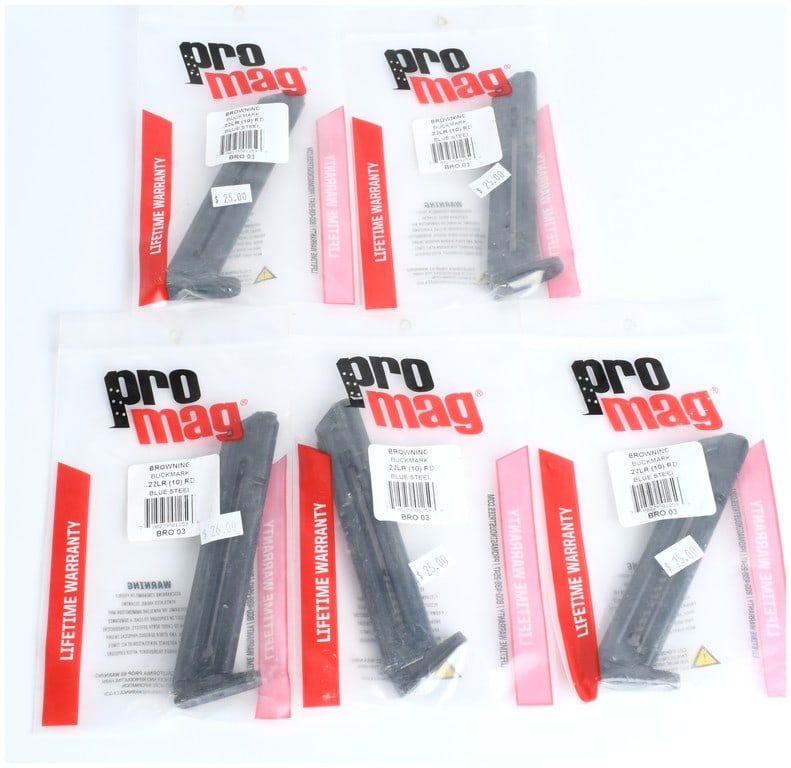 A Lot of 5 Pro Mag Browning Buck Mark .22LR 10-Round Detachable Magazines (1 of 4)