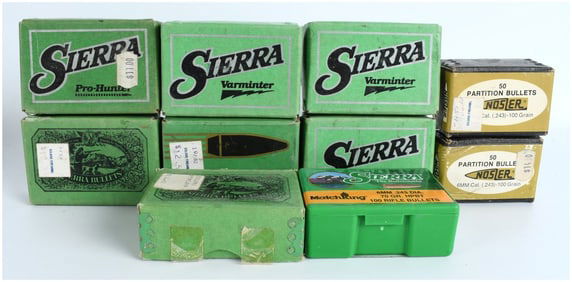 A Lot of 500 Sierra and Nosler 6MM (.243 Dia) Reloading Bullet Tips and Projectiles