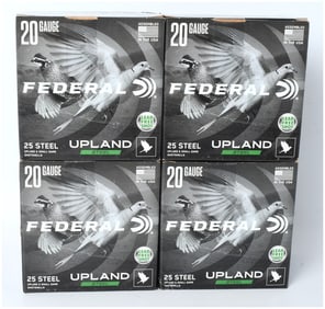 A Lot of 100 Federal Upland Steel 20 Gauge Shotshells (2 3/4 inch, 3/4 oz, #7.5 Steel)