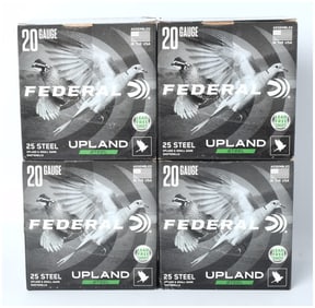 A Lot of 100 Rounds Federal Upland Steel 20 Gauge Shotshell Ammunition