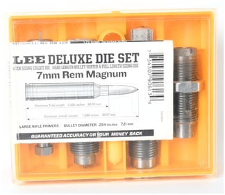 Lee Deluxe Die Set 7mm Rem Magnum Reloading Dies (4 Dies)