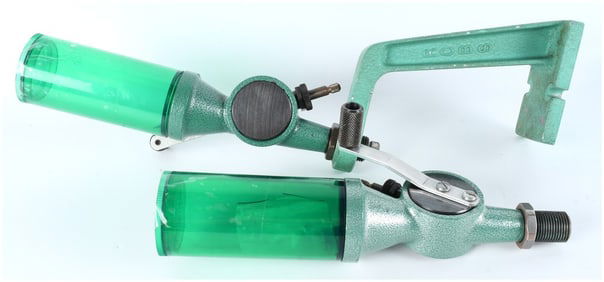 RCBS Vintage Uniflow Dual Powder Measure System on C-Frame Stand