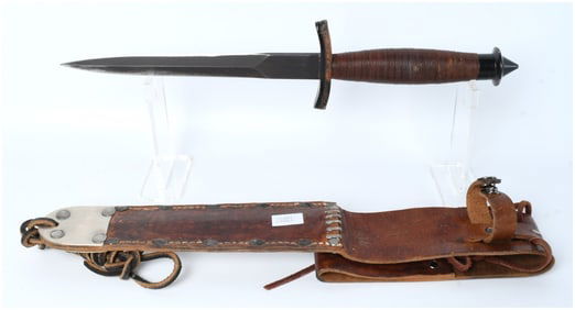 World War II Era Fairbairn-Sykes Commando Fighting Knife and Sheath