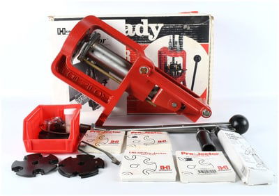 Hornady Pro-Jector Progressive Reloading Press, Serial Number 21144, with Accessories