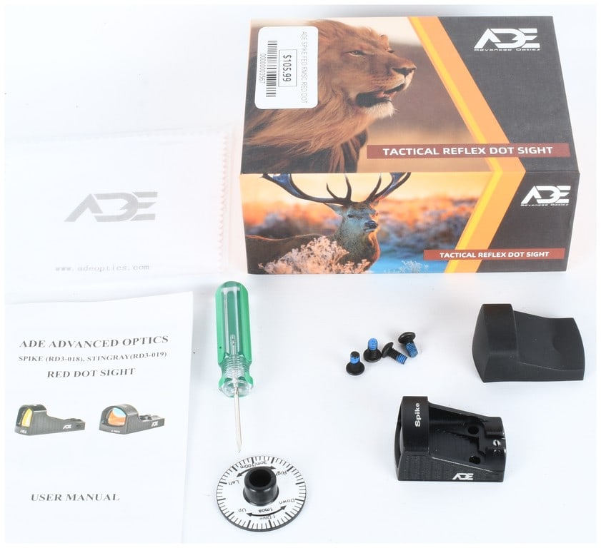 ADE Advanced Optics Spike RD3-018 Tactical Reflex Red Dot Sight and Accessories (1 of 7)