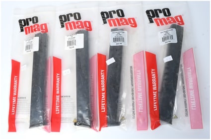 A Group of Four ProMag SIG SAUER P226 9MM 32-Round Blue Steel Magazines
