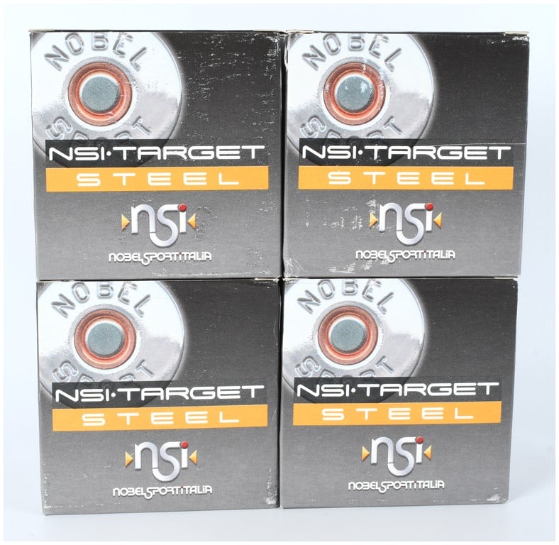 A Lot of 100 Rounds of Nobel Sport Italia Target Steel 20 Gauge Shotgun Ammunition (1 of 3)