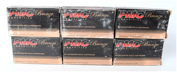 A Lot of 118 PMC Bronze .223 Remington 55 Grain FMJ-BT Centerfire Rifle Cartridges