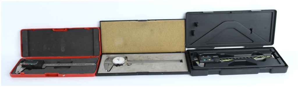 A Trio of Precision Measuring Tools Including Mitutoyo ABSOLUTE Digimatic and Craftsman Calipers (1 of 4)