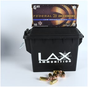 A Collection of .45 AUTO Ammunition including Federal Premium HST and Bulk LAX Ammunition in a