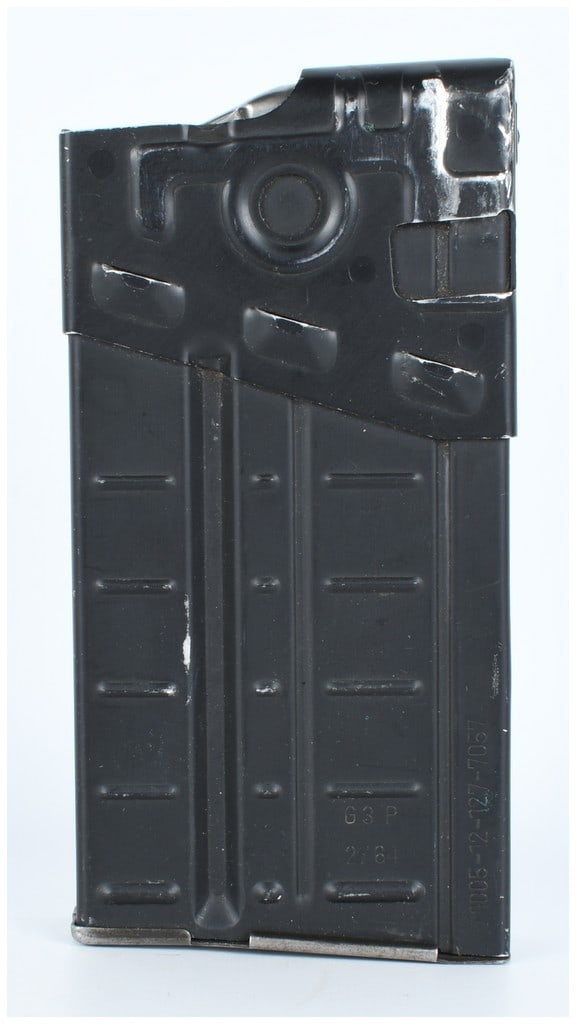 HK G3 / HK91 Pattern 20-Round Detachable Magazine, 7.62x51mm NATO: A single G3 / HK91 pattern detachable box magazine, designed for use with the Heckler & Koch G3 rifle, HK91 civilian rifle, and compatible PTR variants chambered in 7.62x51mm NATO (.308 Winchester).