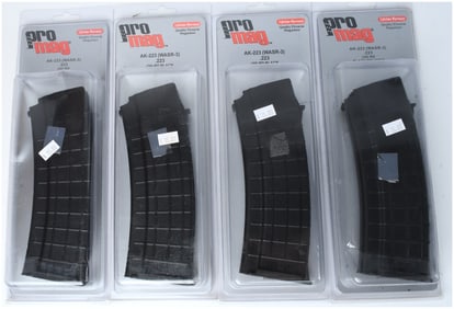A Group of Four Pro Mag AK-223 (WASR-3) 30-Round Detachable Magazines, .223 Caliber