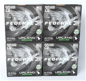 A Lot of 100 Rounds Federal Upland Steel 20 Gauge Shotgun Ammunition