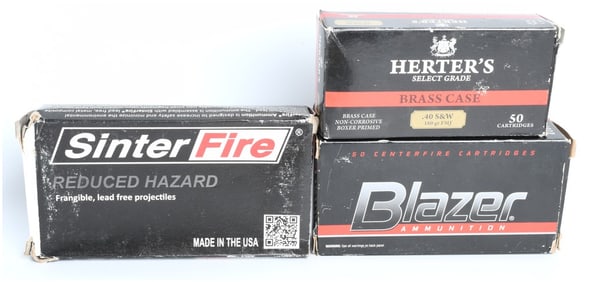 A Lot of 150 Rounds of .40 S&W Ammunition by Herter's Blazer and SinterFire