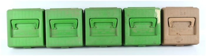 Lot of 5 MTM Case-Gard R100 100-Round Rifle Ammunition Storage Boxes