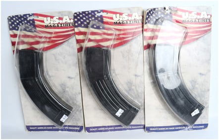 Trio of New U.S.A. Magazines 30-Round AK-47 Pattern Rifle Magazines (7.62x39mm)