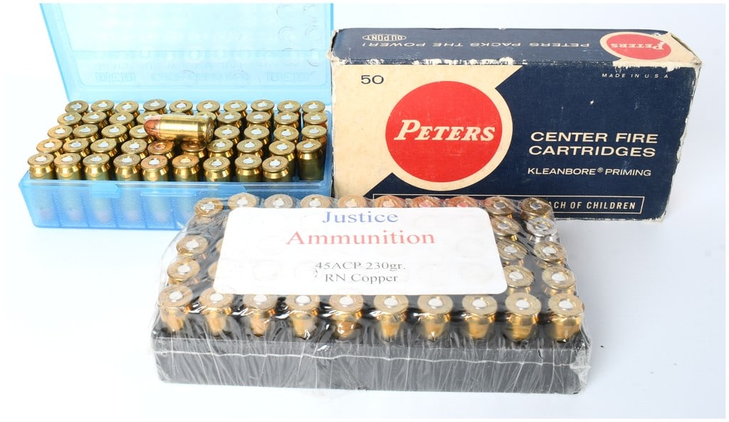 A Lot of 149 Items: .45 ACP Ammunition and Vintage Peters Cartridge Box (1 of 4)