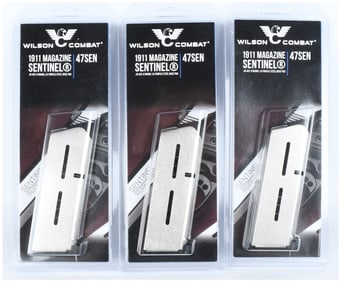 Trio of Wilson Combat 1911 47SEN Sentinel Magazines (.45 ACP, 6-Round)