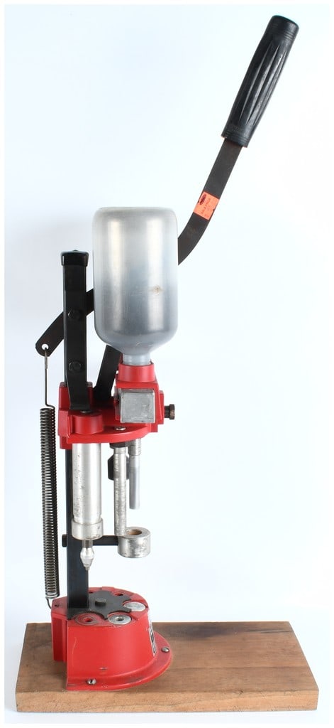 Pacific DL-105 Progressive Shotshell Reloading Press 20 Gauge: Pacific DL-105 Progressive Shotshell Reloading Press, configured for 20 Gauge based on market consensus for this model. Manufactured by Pacific Tool Company, Division of Hornady, in Lincoln,