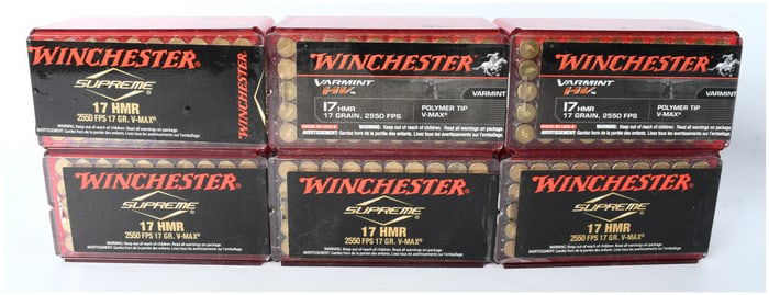 A Lot of 300 Rounds Winchester .17 HMR Ammunition 17 Grain V-MAX