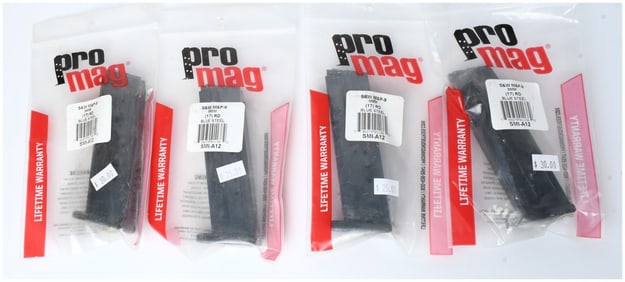 A Group of Four ProMag SMI-A12 17-Round Magazines for S&W M&P-9 9MM