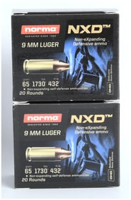 Norma NXD Non-Expanding Defensive Ammunition 9mm Luger 65 Grain Lot of 40 Rounds