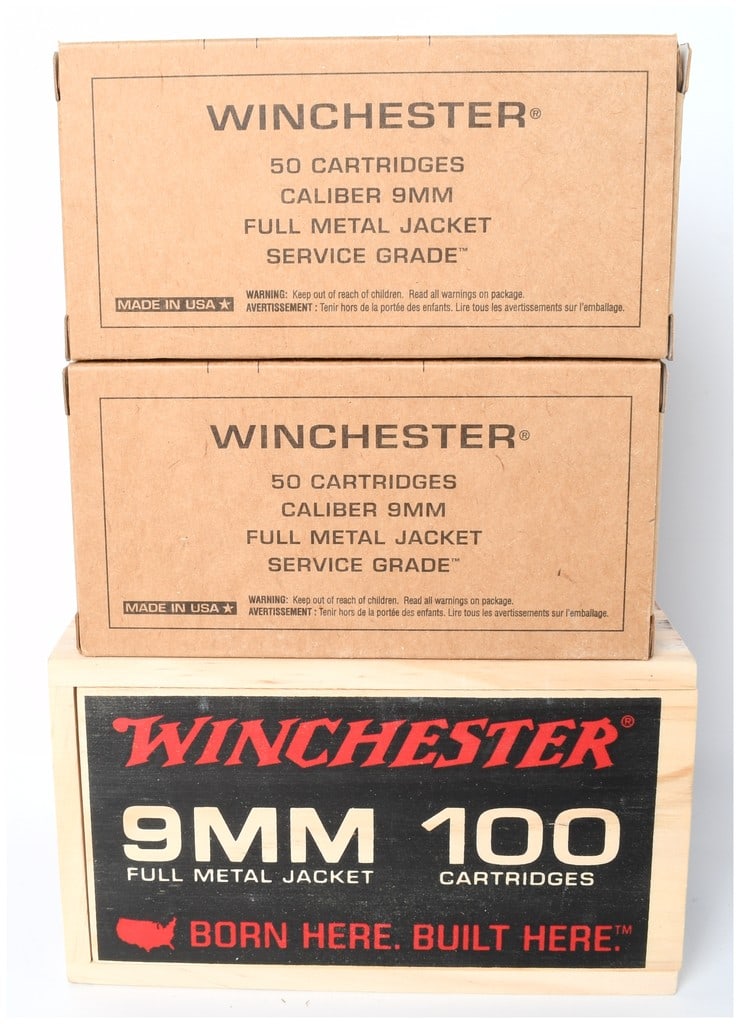 Winchester 9mm Luger Full Metal Jacket Ammunition Lot (100 Cartridges) (1 of 3)