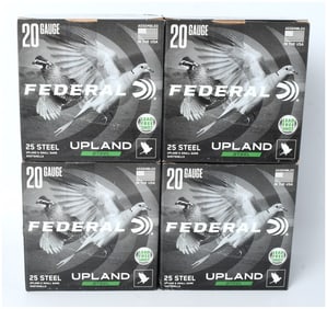 Federal Upland Steel 20 Gauge 2 3/4 inch Shotshell Ammunition Lot of 100 Rounds