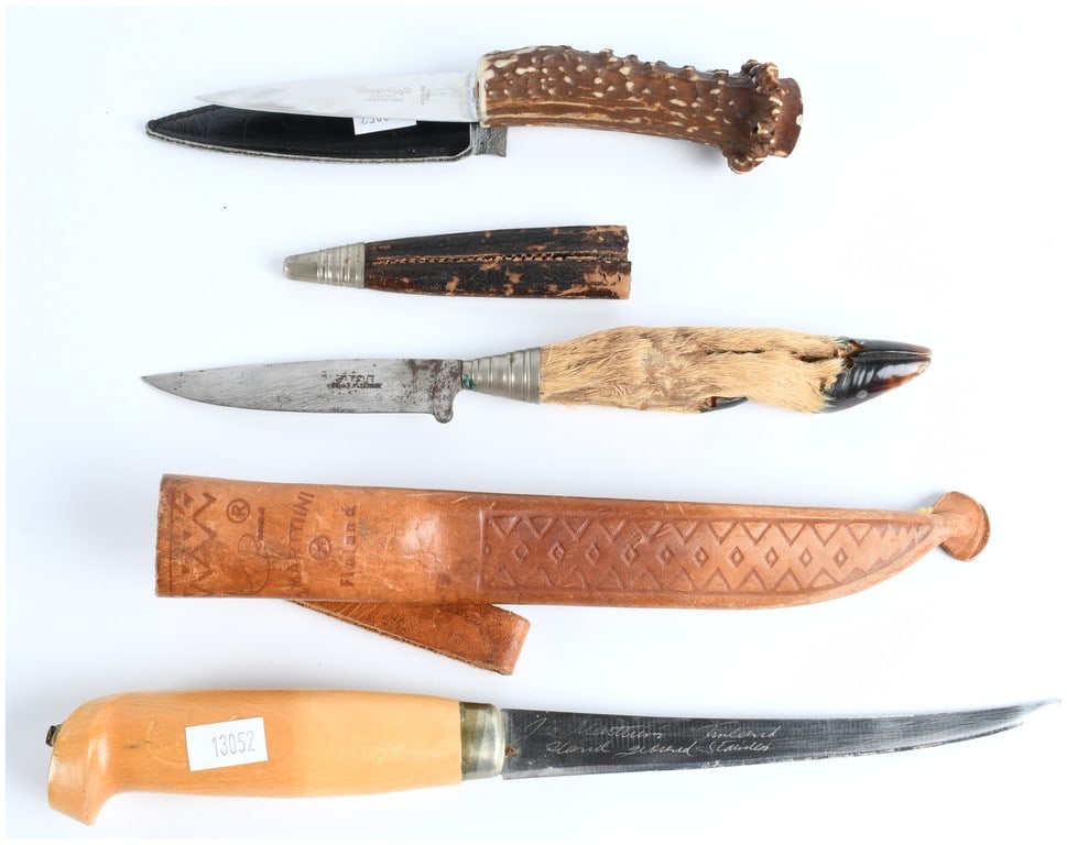 A Collection of Three Vintage and Modern Fixed-Blade Knives including J. Marttiini (1 of 7)