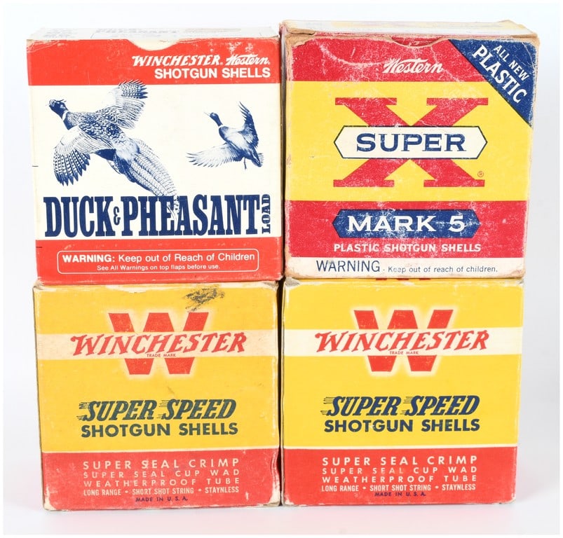 A Lot of 100 Vintage Winchester and Western 12 Gauge Shotshells in Four Full Boxes (1 of 5)