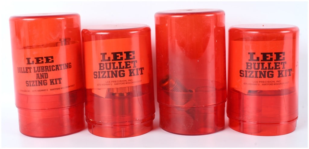 A Collection of Four Lee Precision Bullet Sizing and Lubricating Die Kits (.309, .356, .358, .452) (1 of 6)