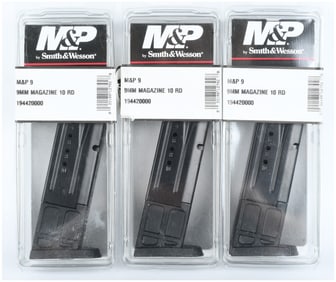 Three Smith & Wesson M&P 9 9mm 10-Round Pistol Magazines