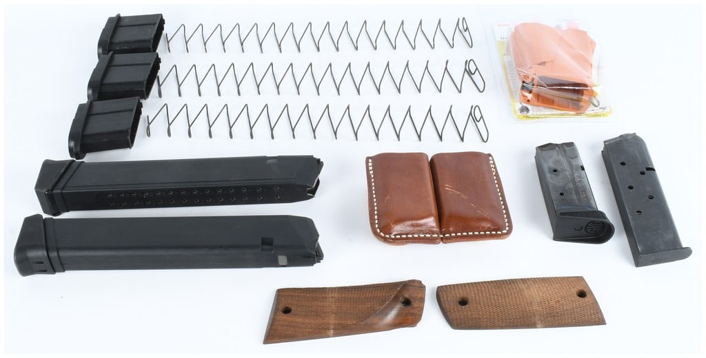 A Collection of 10 Pistol Magazines and Accessories including Sig Sauer, RWB 9mm, 1911 .45 ACP, and (1 of 20)