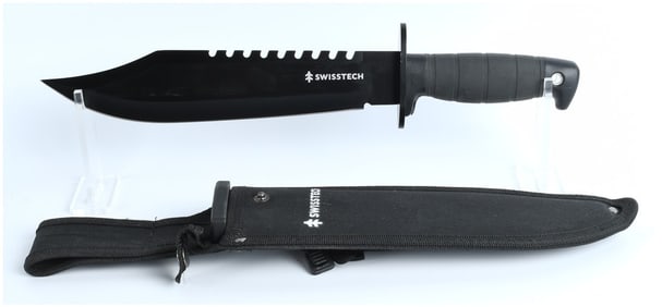SWISSTECH Tactical Survival Fixed Blade Knife with Nylon Sheath
