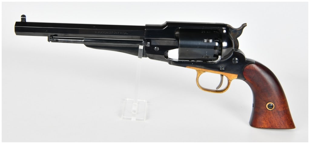 F. LLI Pietta Replica 1858 Remington New Model Army Percussion Revolver .44 Cal (8 inch BBL) Serial: This is one F. LLI Pietta Replica 1858 Remington New Model Army Percussion Revolver, chambered for .44 caliber black powder. This single-action, six-shot revolver features a large, heavy octagonal bar