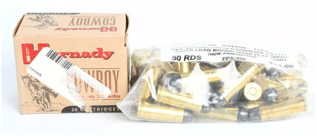 A Lot of 70 Rounds of Hornady and Georgia Arms .44-40 Winchester Cowboy Ammunition