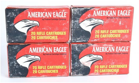 Lot of 80 Rounds Federal American Eagle .223 REM 55 Grain FMJ Boat-Tail Rifle Ammunition